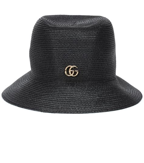 bonnet gucci noir|gucci straw hat women.